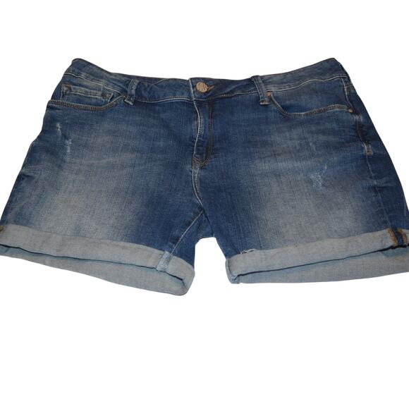 Mavi Pants - Mavi Pixie Denim Shorts Womens 31 Mid Rise Stretch Cuffed Blue Jean